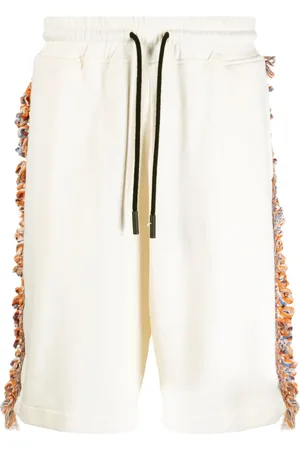 MARCELO BURLON Frayed-detailing cotton shorts