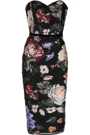 Marchesa Notte Floral fil-coup?? dress