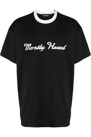 MOSTLY HEARD RARELY SEEN Logo-embroidered contrasting-collar T-shirt