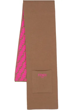 Fendi Intarsia-knit FF-logo scarf