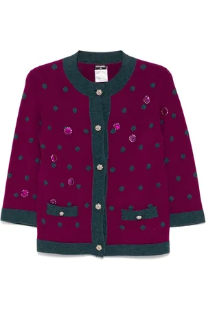 CHANEL 2008 polka-dot cardigan