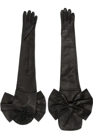 Manokhi Bow-detail leather gloves