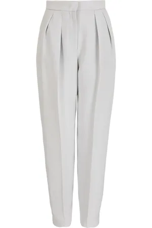 Giorgio Armani High-waisted silk tapered trousers