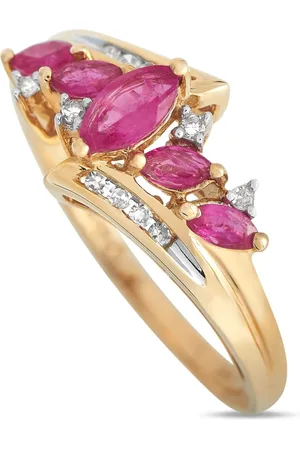 LB Exclusive 14K yellow diamond and ruby ring