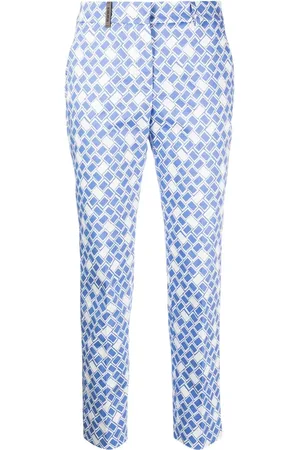 PESERICO SIGN Geometric-print slim trousers