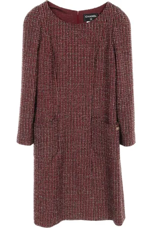 CHANEL 1986-1988 tweed midi dress
