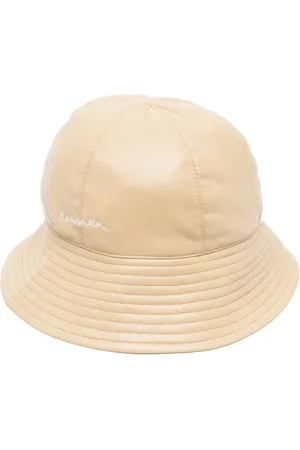 Nanushka Logo-embroidered faux-leather bucket hat