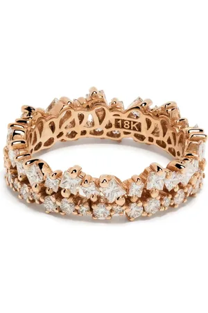 Suzanne Kalan 18kt rose gold diamond double-stack ring