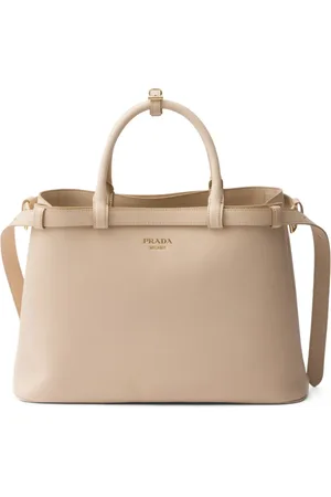 Prada Logo-stamp leather tote bag