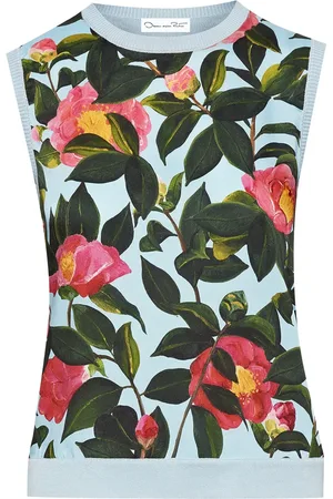 Oscar de la Renta Camellia printed tank top