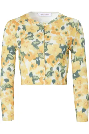 Carolina Herrera Floral-print fine-knit cardigan