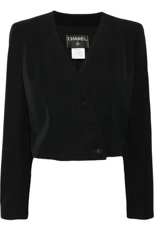 CHANEL 2000 collarless cropped jacket