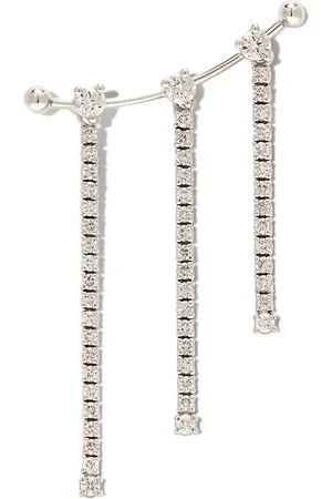 DELFINA DELETTREZ 18kt white gold Ace diamond ear cuff