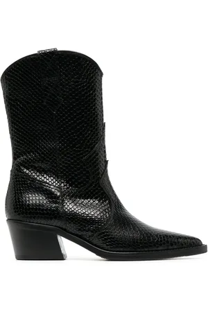 Via Roma Snake-embossed leather boots
