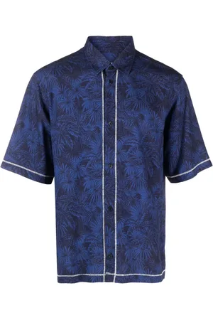 Orlebar Brown Leaf-print seam-detail shirt