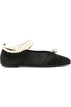 MAGDA BUTRYM Pearl-embellished satin ballerina shoes
