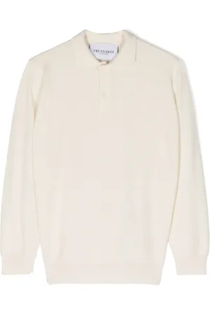 Trussardi Logo-embroidered knitted polo shirt