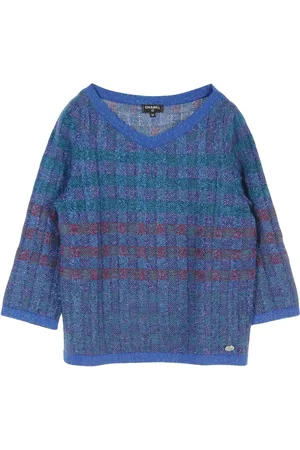 CHANEL 1986-1988 checked knitted T-shirt