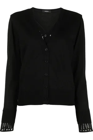 GOEN.J Lace-panelled V-neck cardigan