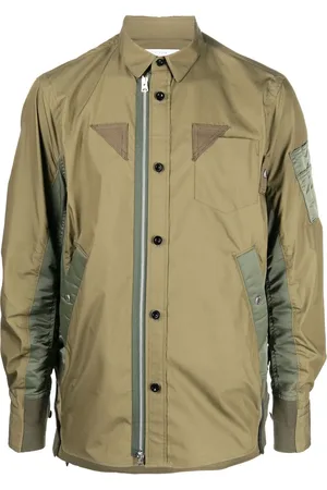 SACAI Colour-block panelled shirt jacket