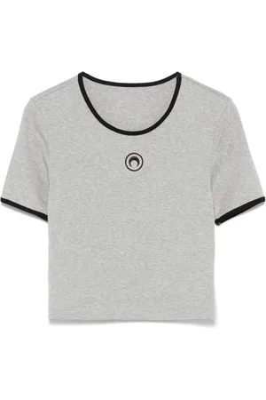 Marine Serre Crescent Moon-embroidered T-shirt