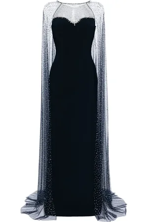 Jenny Packham Cordelia rhinestone-embellished cape gown