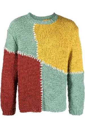 THE ELDER STATESMAN Decorative-stitching knitted cotton jumper