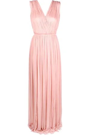 PNK Pleated floor-length silk dress