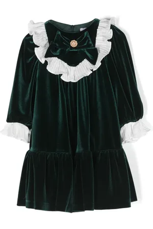 PATACHOU Ruffle-details velvet dress