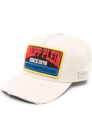 Philipp Plein Logo-patch distressed cotton baseball cap