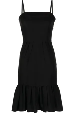 Prada Ruffle-hem crepe dress