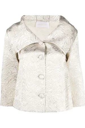 VALENTINO GARAVANI 1990s oversize-collar jacquard jacket