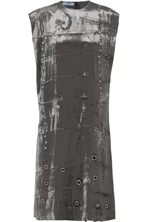 Prada Embroidered velvet dress