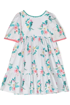 PATACHOU Floral-print ruffled cotton dress