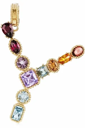 Dolce & Gabbana Rainbow Alphabet 18kt yellow multi-stone pendant