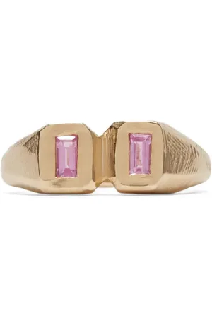 Seb Brown 9kt yellow pink sapphire ring