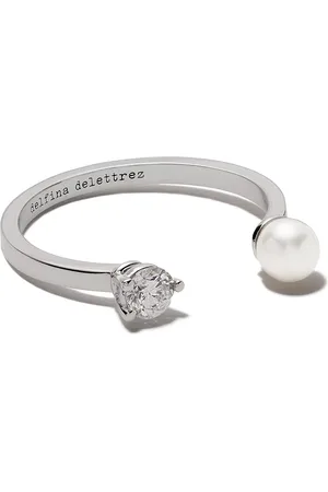DELFINA DELETTREZ 18kt white gold Domino Pearl Dots ring
