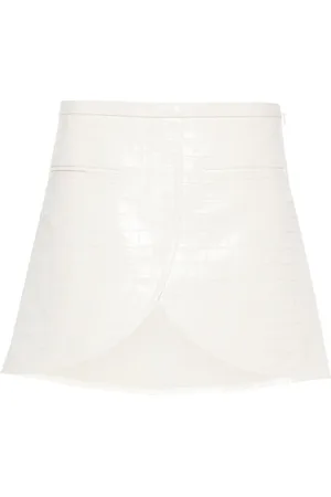 Courrèges Ellipse crocodile-effect leather mini skirt