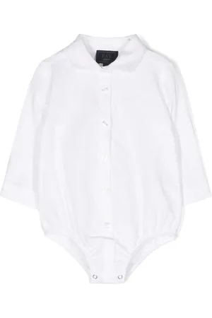 FAY Logo-embroidered long-sleeve bodysuit