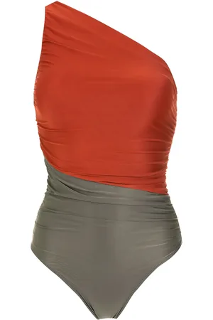 Brigitte Two-tone one-shoulder swimsuit