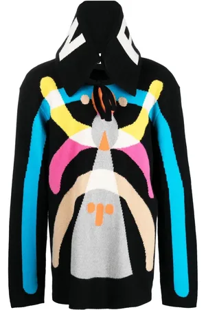 WALTER VAN BEIRENDONCK Hyper abstract-pattern detachable-collar jumper