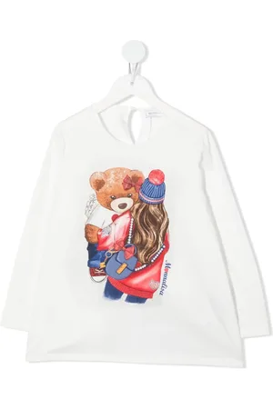 MONNALISA Sketch-print cotton T-shirt