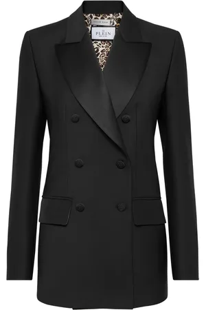 Philipp Plein Crystal-embellished skull double-breasted blazer