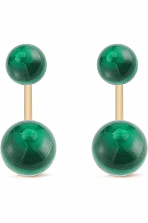 Mateo 14kt yellow malachite ear jacket earrings