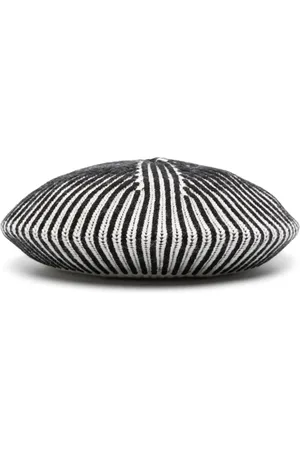 Pinko Logo-embroidered striped knitted beret