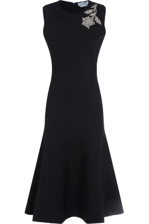 Alexander McQueen Floral-embroidered midi dress
