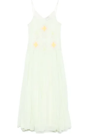 FORTE FORTE Geometric-embroidery maxi dress