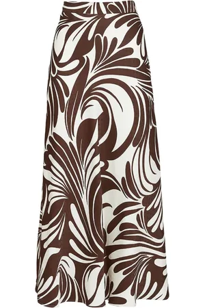 La DoubleJ Abstract-print midi skirt