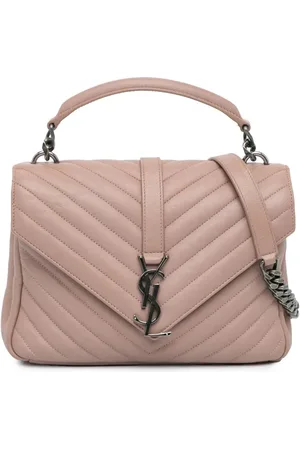 Saint Laurent 2016 Medium Sheepskin Matelasse Chevron Monogram College Bag satchel