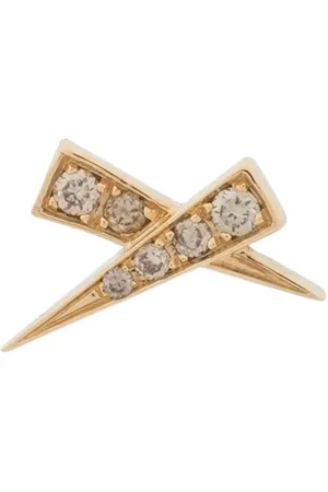 Daou 18kt yellow Kiss pave diamond earring